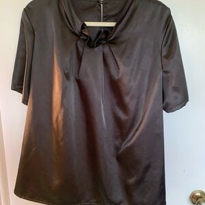 Black satin blouse